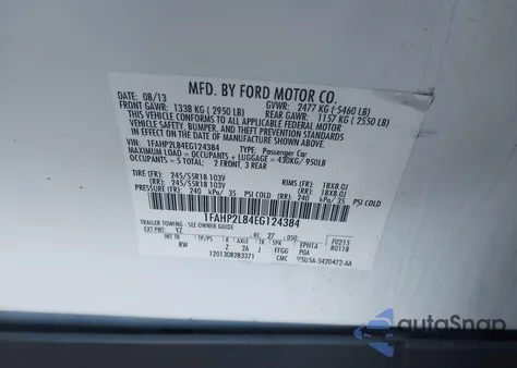 2014 Ford Police Interceptor z USA, uszkodzony, nr VIN 1FAHP2L84EG124384